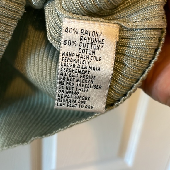 Rino Rossi VINTAGE ribbed sage green sweater tee - Picture 3 of 4